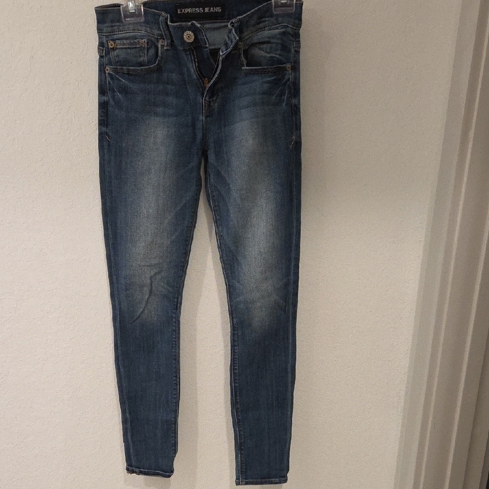 Express Women's Dark Blue Skinny Jeans